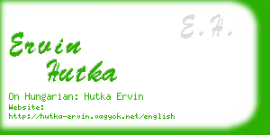 ervin hutka business card